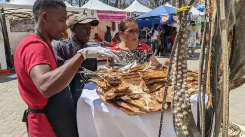 Stand de la foire des produits halieutiques à Antananarivo